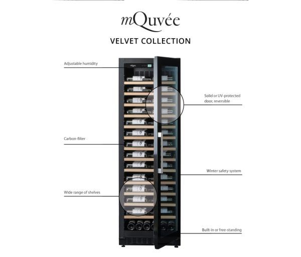 Cantinetta Frigo per Vino a libera installazione - WineExpert 192 Fullglass Black Label-view - mQuvée