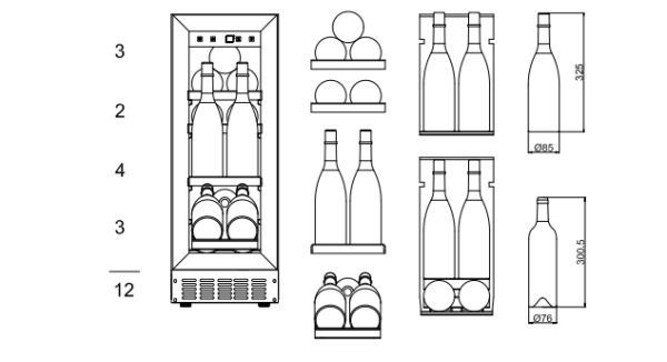 Cantinetta Frigo per Champagne da Incasso - WineChamber 700 30S Anthracite Black - mQuvée