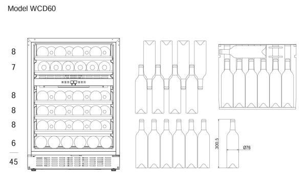 Cantinetta Frigo per Vino da Incasso - WineChamber 60D Powder White - mQuvée