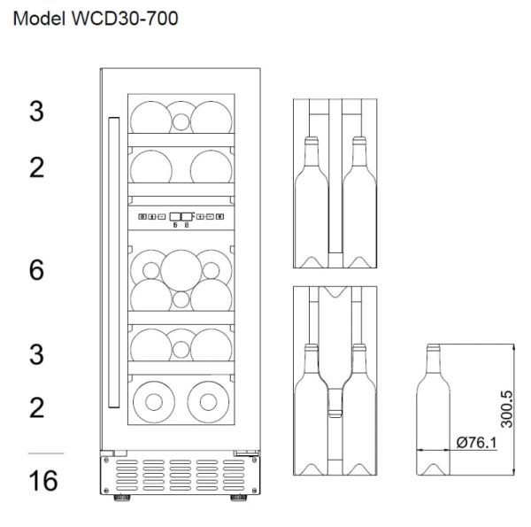 Cantinetta Frigo per Vino da Incasso - WineChamber 700 30D Stainless - mQuvée