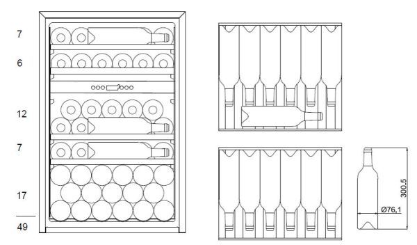 Cantinetta Frigo per Vino da Incasso - WineKeeper 49D Fullglass Black - mQuvée