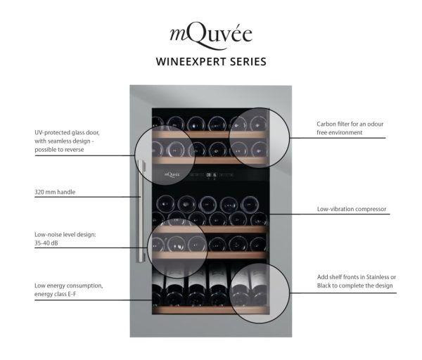 Cantinetta Frigo per Vino da Incasso - WineKeeper 49D Fullglass Black - mQuvée