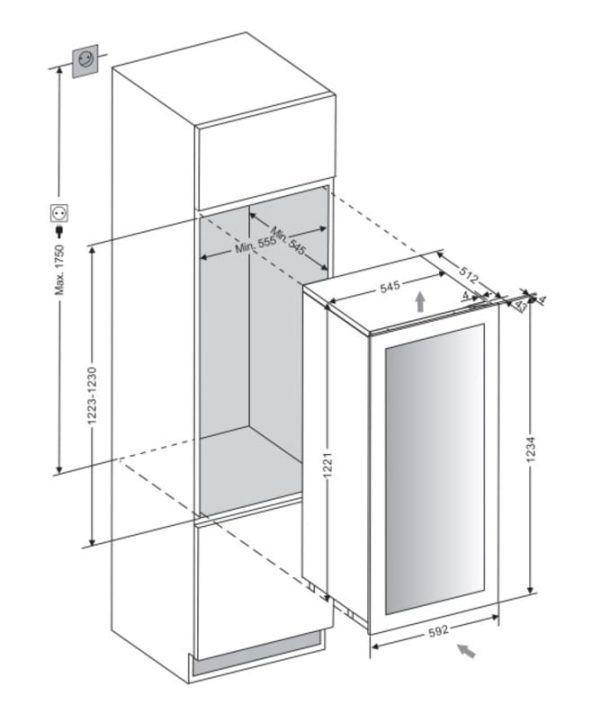 Cantinetta Frigo per Vino da Incasso - WineKeeper 70D Custom Made - mQuvée