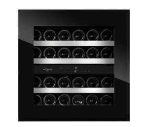 Cantinetta per Vino da Incasso Doppia Temperatura - WineKeeper Exclusive 25D Fullglass Black Push/Pull - mQuvée